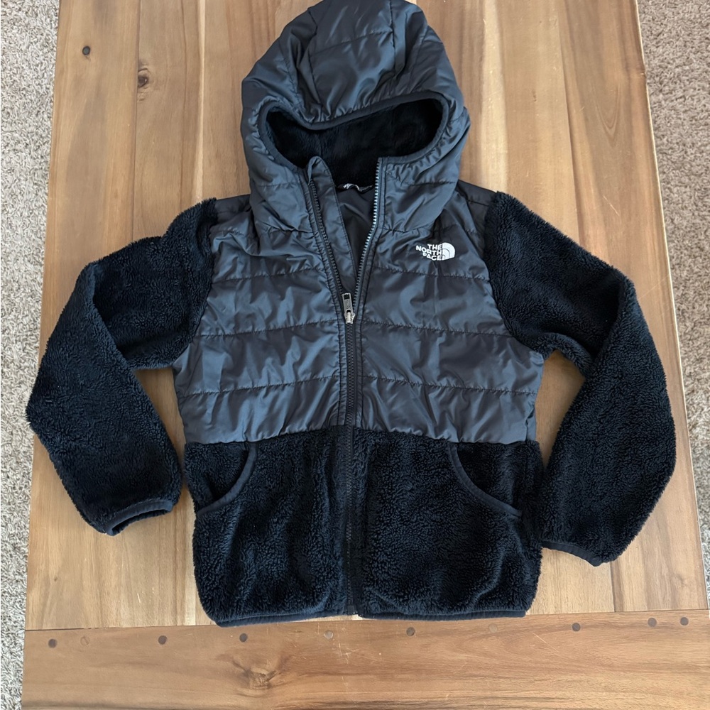 The North Face kids black hooded jacket girls size M/10
